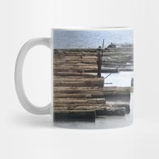 colorized vintage photo of ivory coast loggers Mug